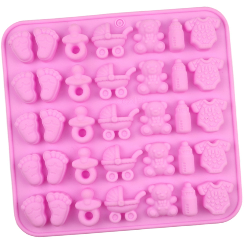 Baby Products Eco Friendly - 35 แม้กระทั่งผลิตภัณฑ์สำหรับเด็ก, แม่พิมพ์ขนมแบบนิ่ม, แม่พิมพ์ช็อกโกแลตซิลิโคน XG1316