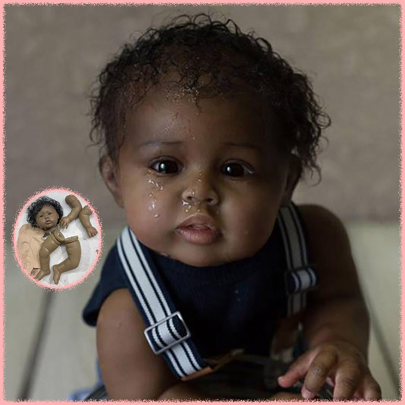 Baby Products Hair - ชุดตุ๊กตาเกิดใหม่ Gannett ขนาด 19 นิ้ว ผิวสีแทน