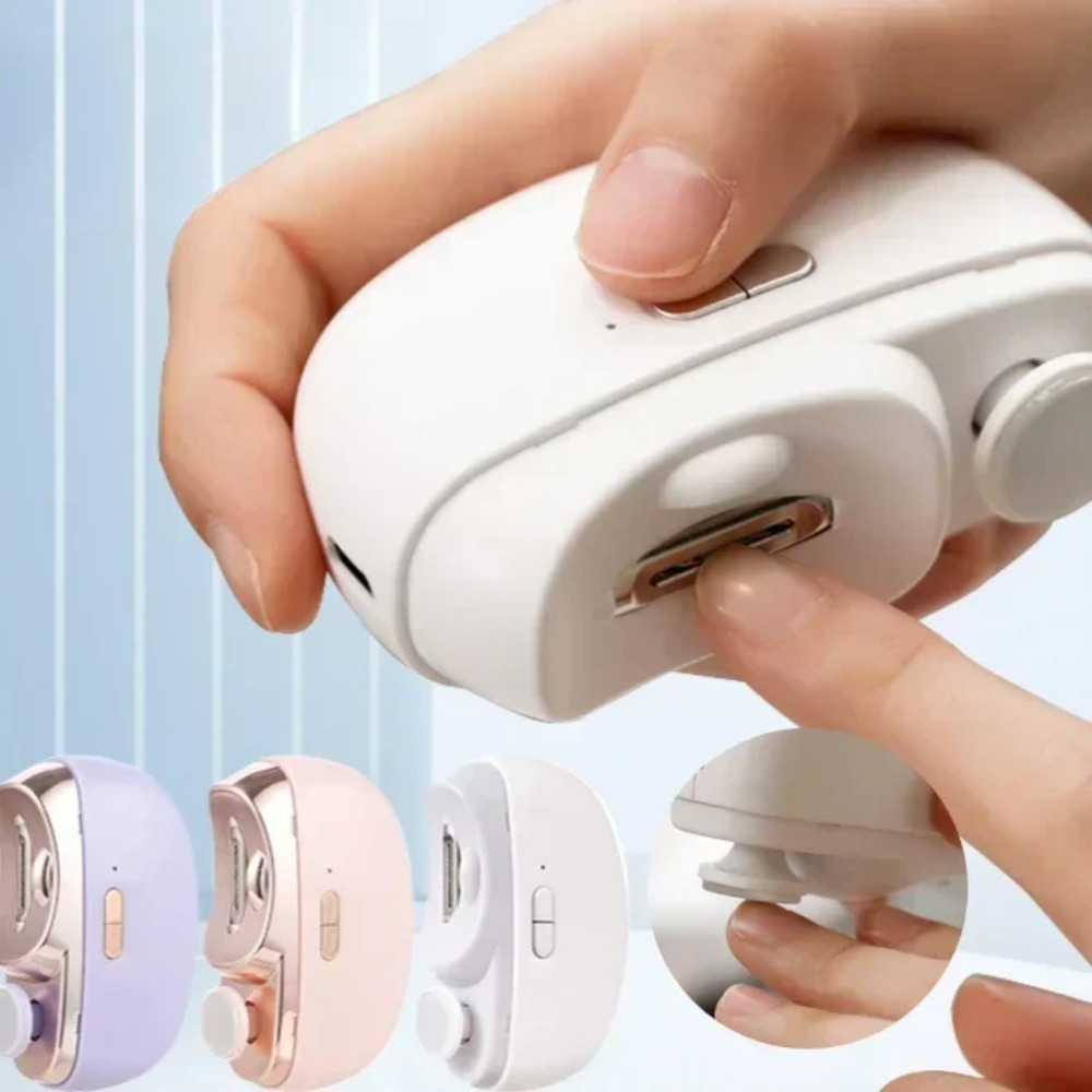 Baby Nail Trimmer Electric - กรรไกรตัดเล็บไฟฟ้า 2-in-1 ป้องกันการกระเด็น สำหรับตัดเล็บมือและเล็บเท้าเด็ก กรรไกรตัดเล็บเท้าสำหรับเล็บหนา อุปกรณ์ตัดแต่งเล็บ