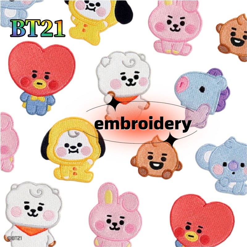 Baby Products Korea - เข็มกลัดปักลาย BT21 โคยะ ชูกี้ แฟชั่นน่ารักสำหรับเด็ก ตราติดกระเป๋า
