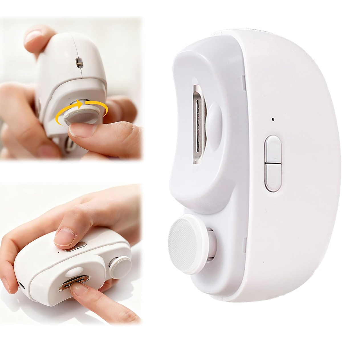 Baby Nail Trimmer Electric - เครื่องตัดเล็บไฟฟ้าพร้อมไฟในตัว ตัดแต่ง ขัด และขัดเงาอัตโนมัติ ชาร์จไฟได้ เหมาะสำหรับการดูแลเล็บเด็กและผู้ใหญ่