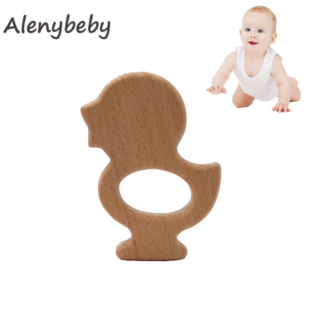 Baby Products Eco Friendly - อินทรีย์เด็กยางกัดผลิตภัณฑ์บีชไม้เป็ดยางกัดDIYไม้สร้อยคอจี้เป็นมิตรกับสิ่งแวดล้อมปลอดภัยการงอกของฟันเคี้ยวสร้อยข้อมือของเล่น