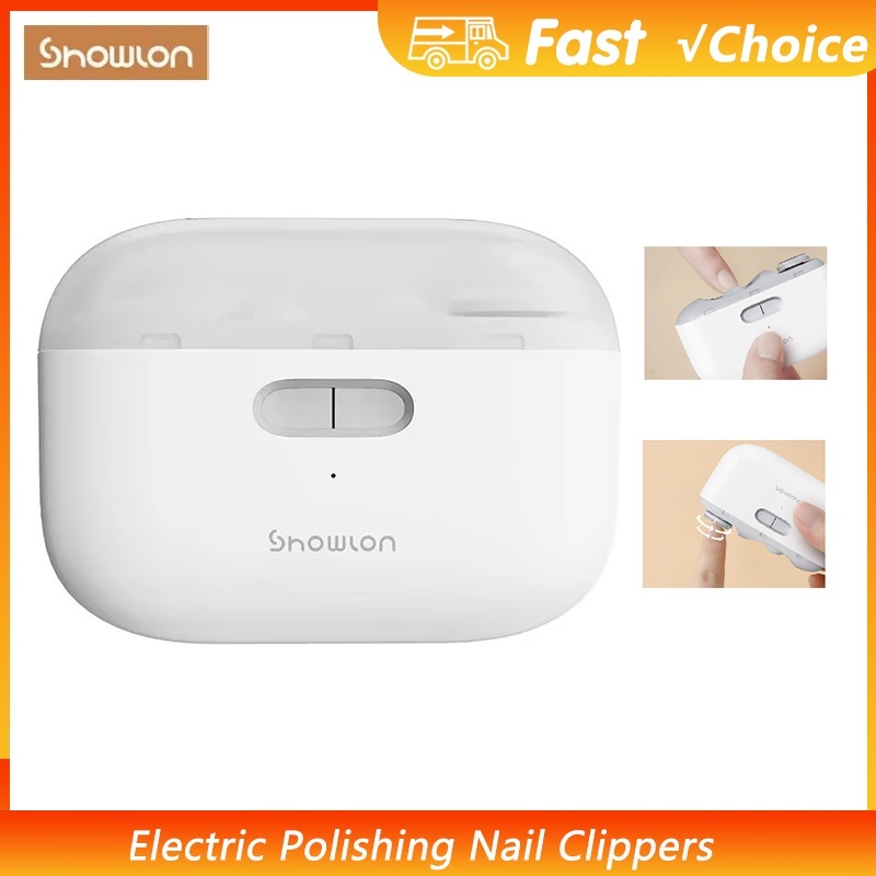 Baby Nail Trimmer Electric - Youpin Showlon กรรไกรตัดเล็บไฟฟ้าขัดเล็บอัตโนมัติเครื่องตัดเล็บโคมไฟปลอดภัยและสะดวกสําหรับผู้ใหญ่/เด็ก