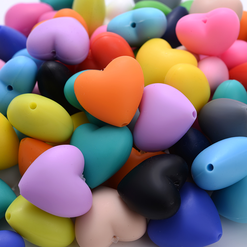 10Pcs พีชหัวใจซิลิโคนลูกปัด 18 - Baby Products Eco Friendly บทวิจารณ์และราคา