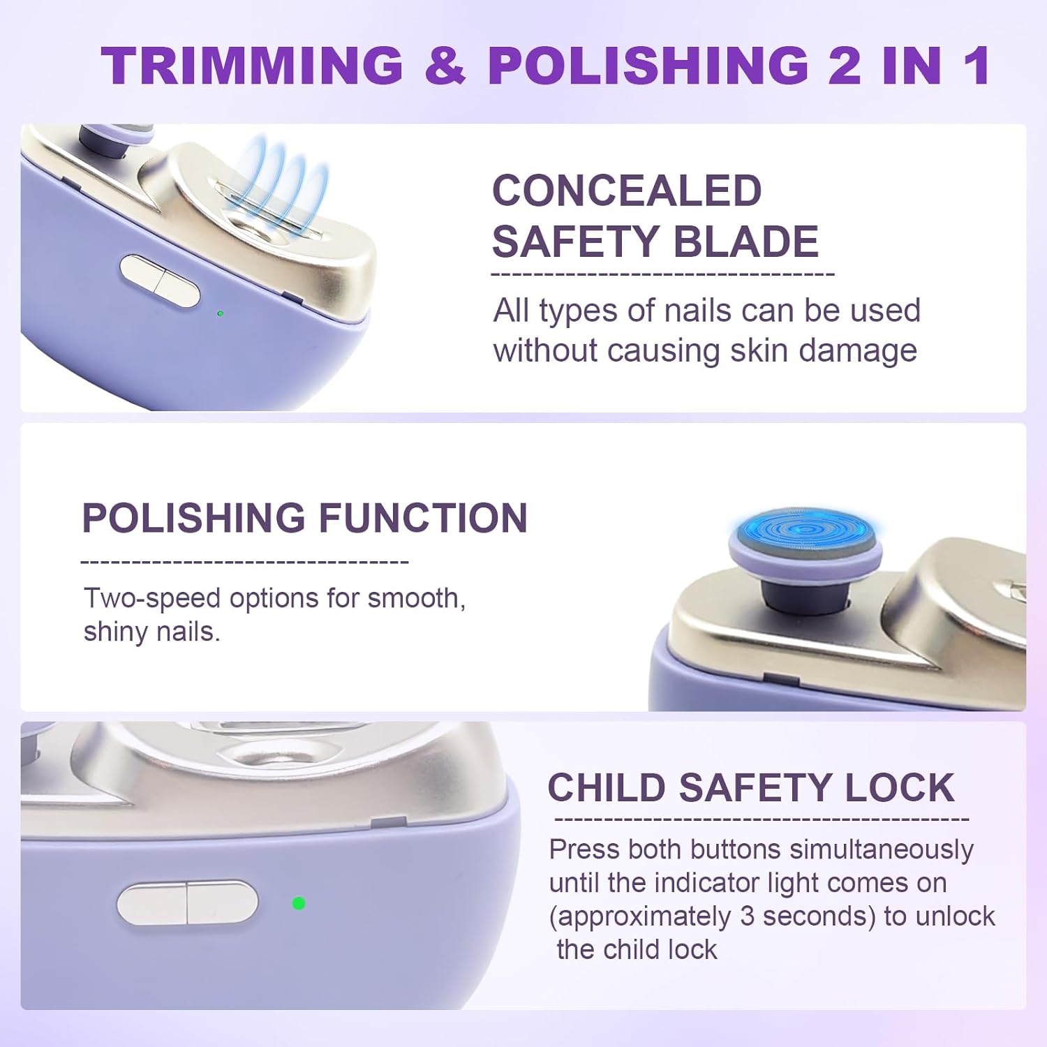 เครื่องตัดเล็บไฟฟ้าพร้อมไฟในตั - Baby Nail Trimmer Electric บทวิจารณ์และราคา